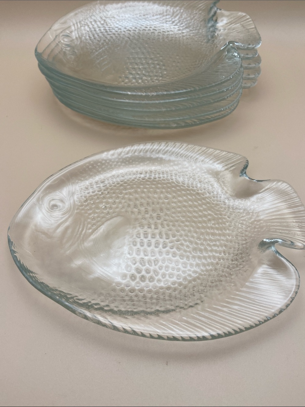 Vintage Arcoroc Fish Snack Appetizer Plates - Set of 6